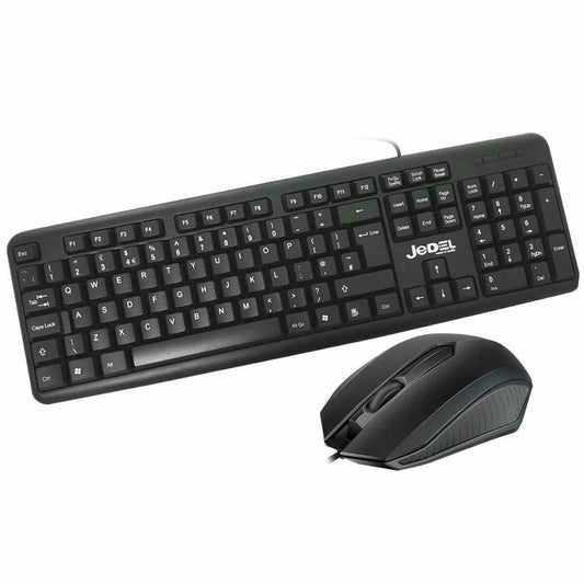 Jedel USB G11 Wired Keyboard and Mouse Set Optical UK Layout Full Size PC Laptop